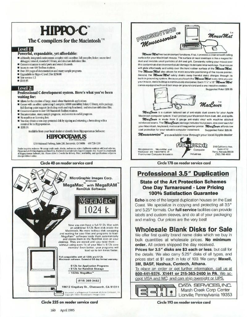 MacWorld 8504 April 1985 — page 162