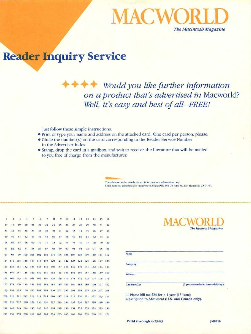 MacWorld 8504 April 1985 — page 167