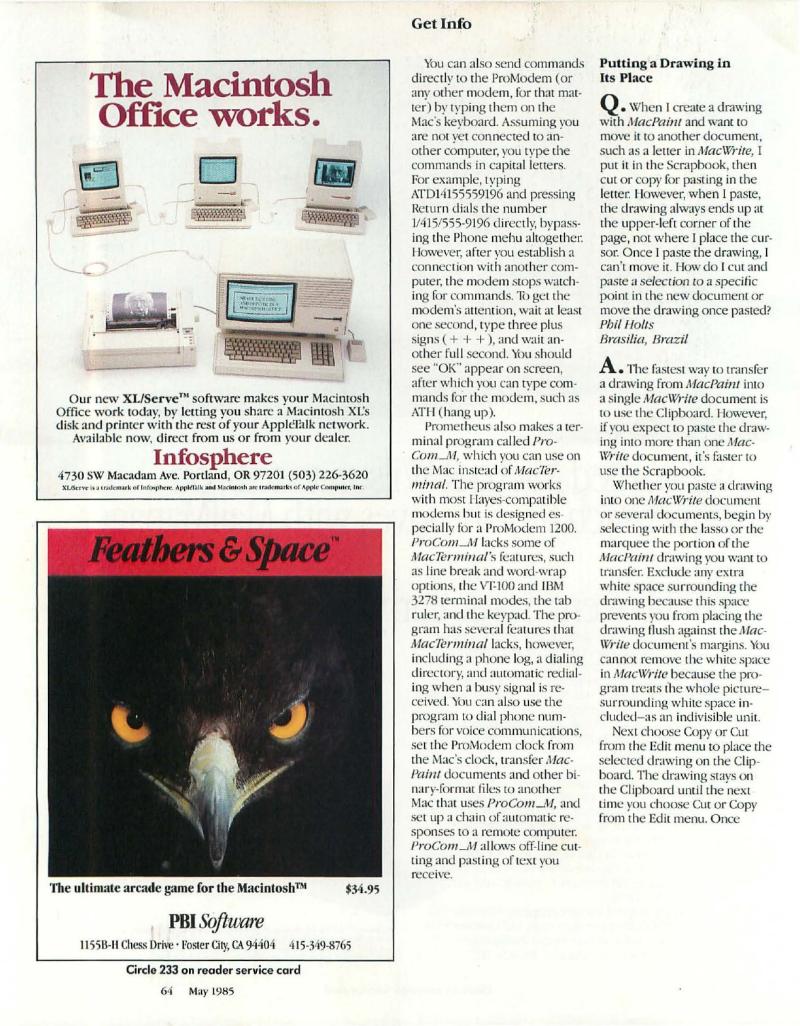 MacWorld 8505 May 1985 — page 68