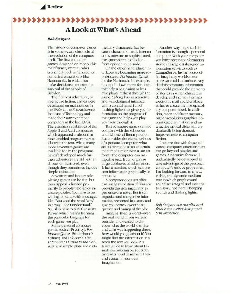 MacWorld 8505 May 1985 — page 82