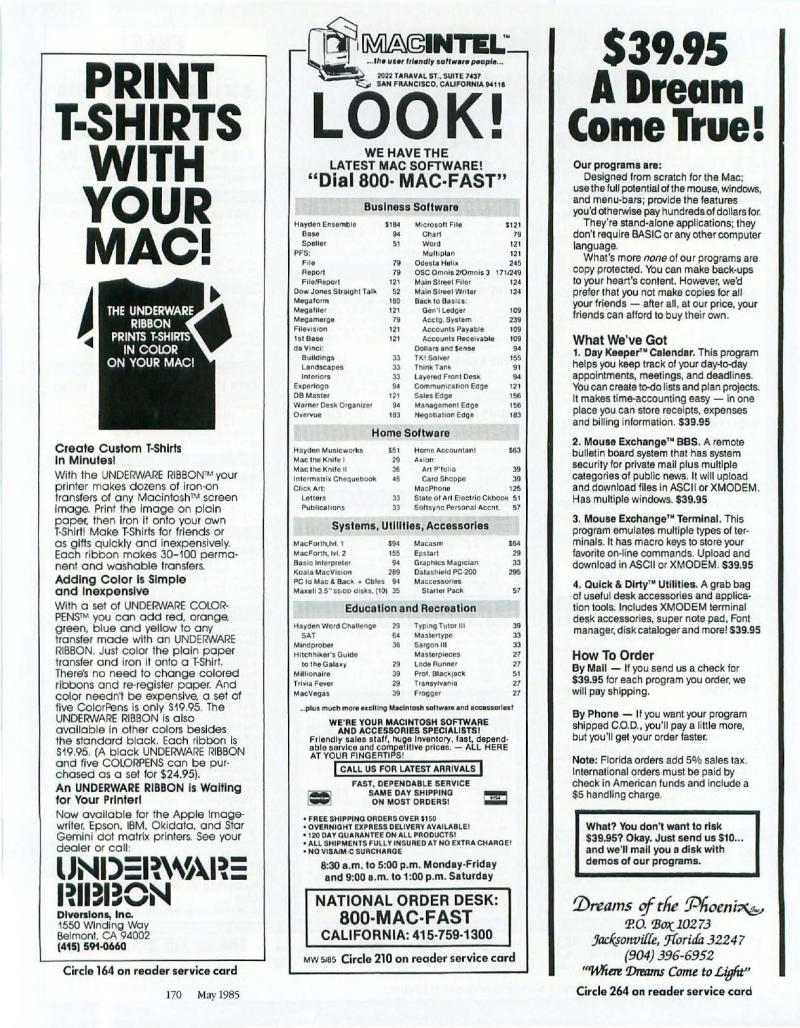 MacWorld 8505 May 1985 — page 178
