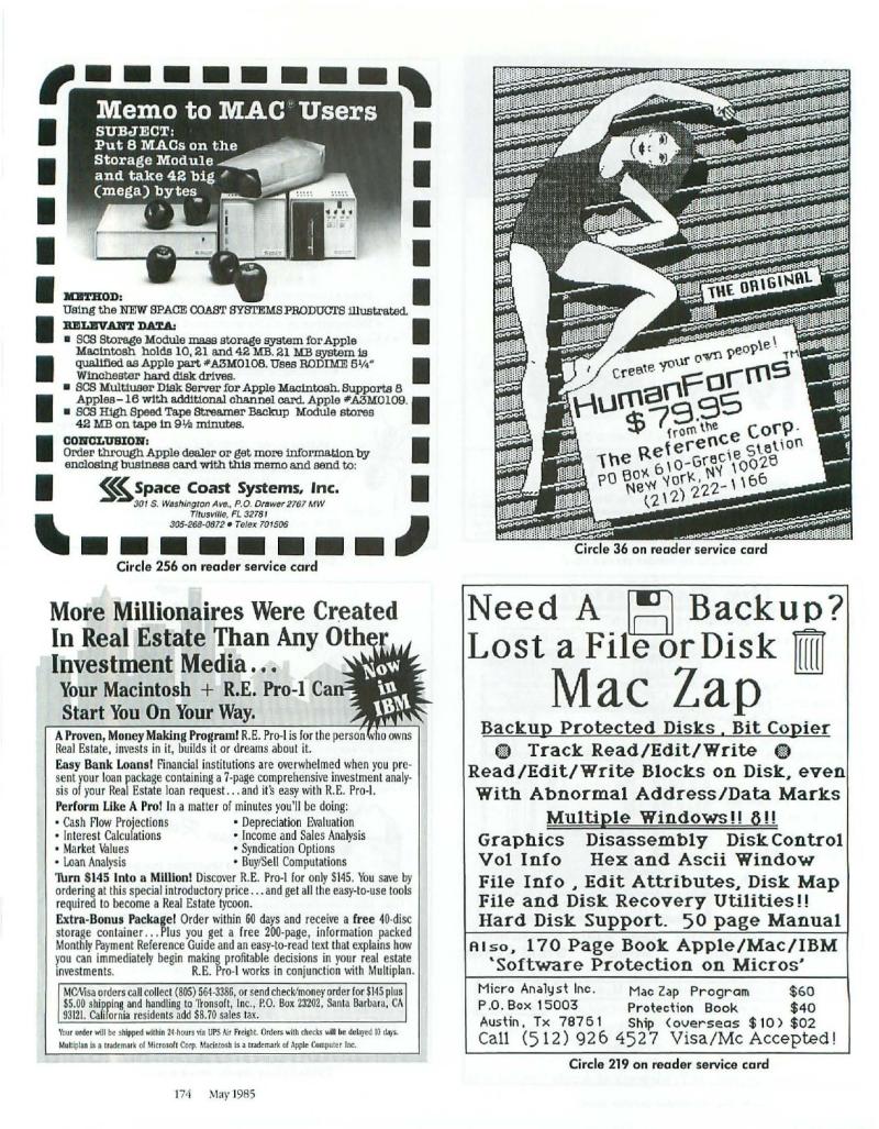 MacWorld 8505 May 1985 — page 182