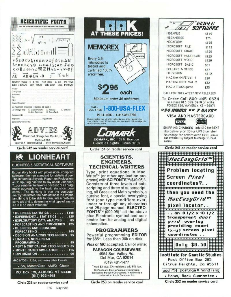 MacWorld 8505 May 1985 — page 184