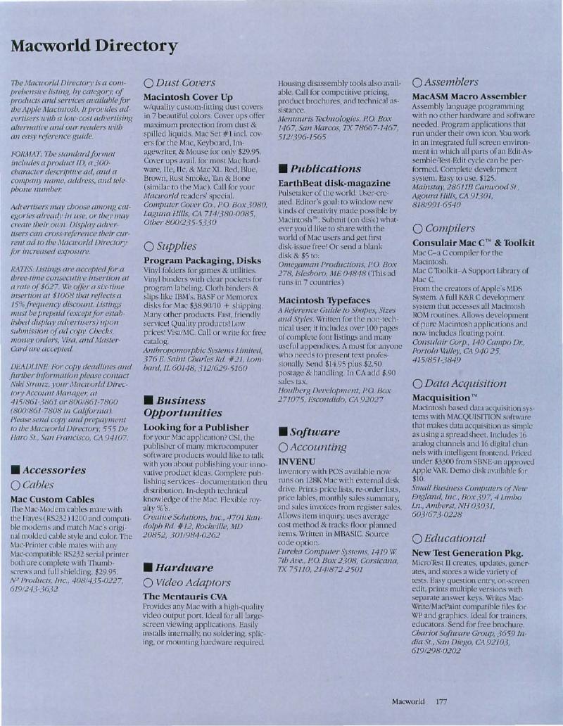 MacWorld 8505 May 1985 — page 185