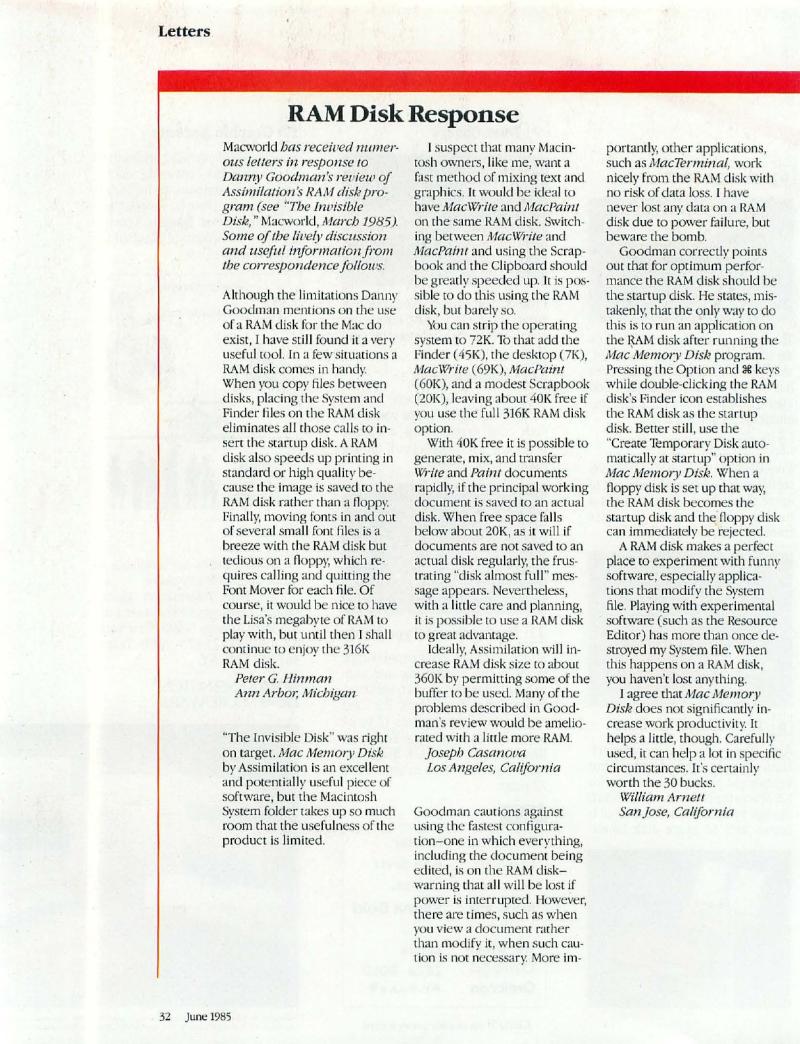 MacWorld 8506 June 1985 — page 34
