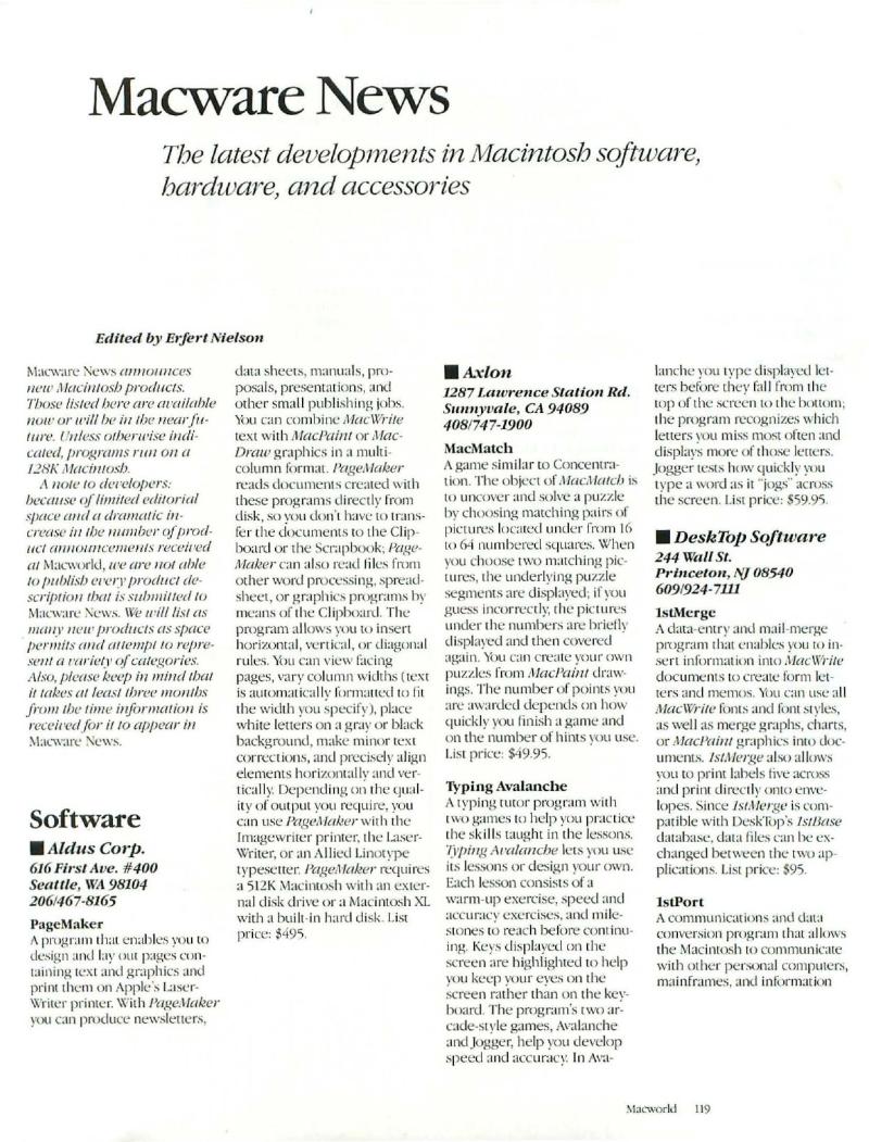 MacWorld 8506 June 1985 — page 123