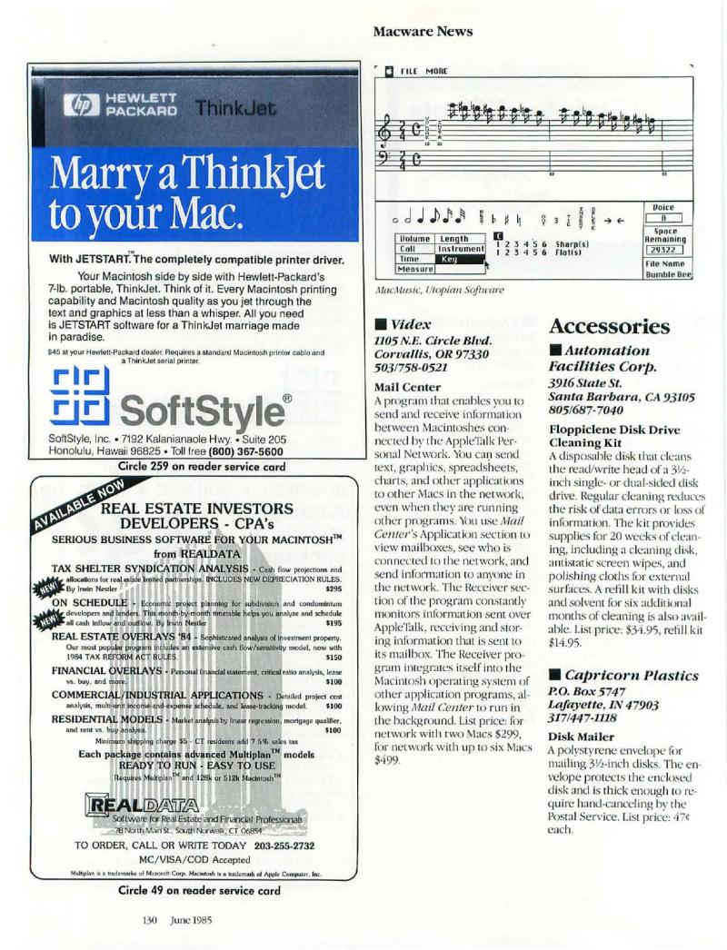 MacWorld 8506 June 1985 — page 134