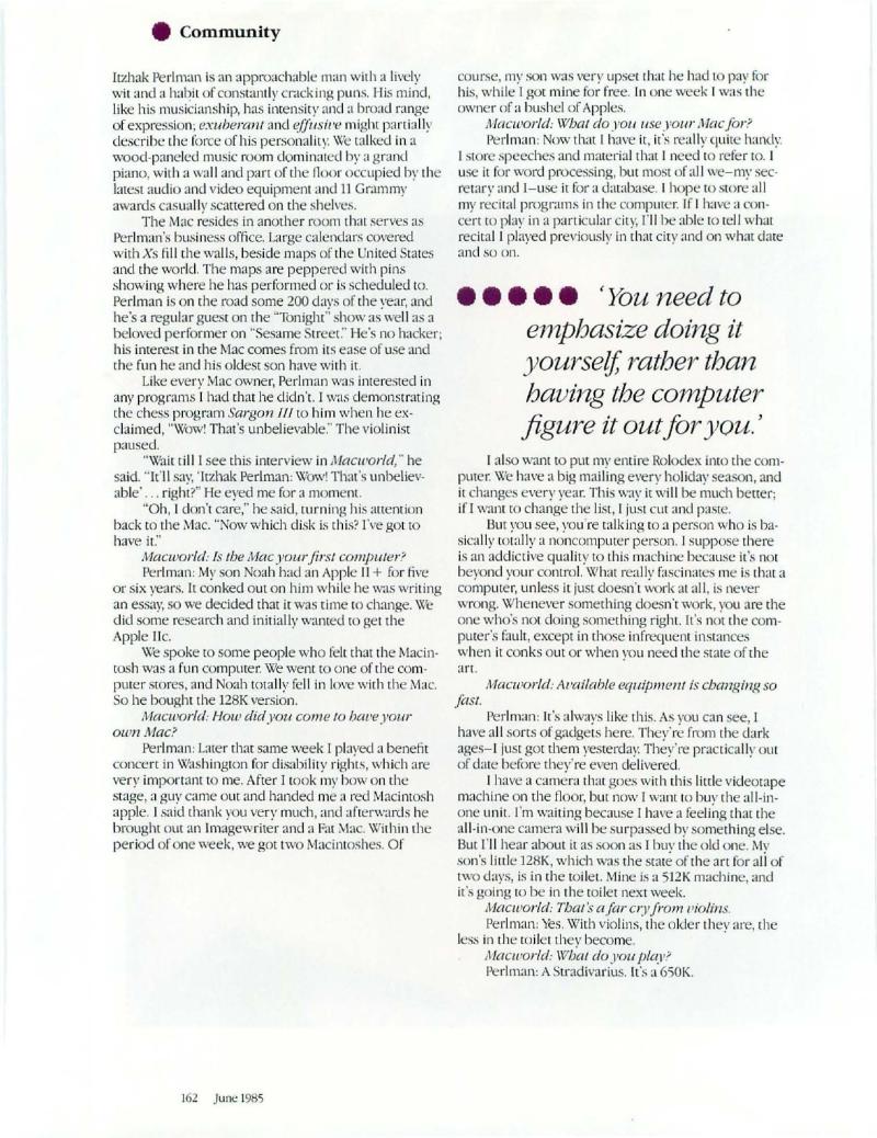 MacWorld 8506 June 1985 — page 167