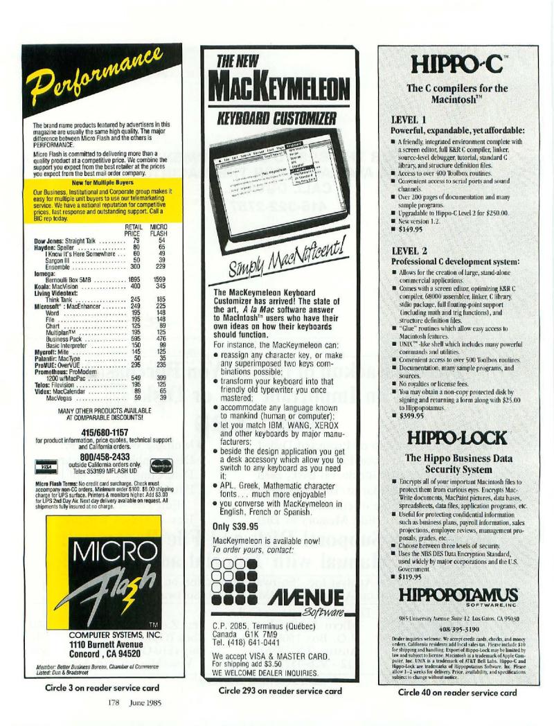 MacWorld 8506 June 1985 — page 185