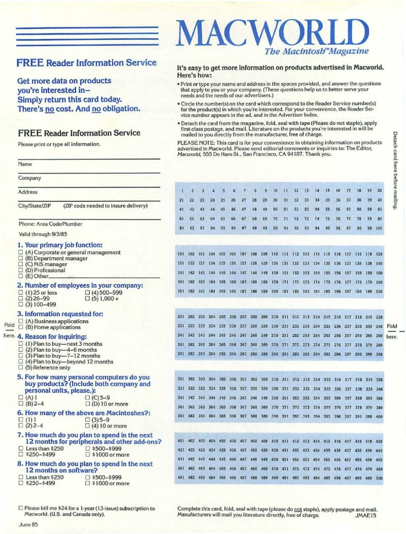 MacWorld 8506 June 1985 — page 189