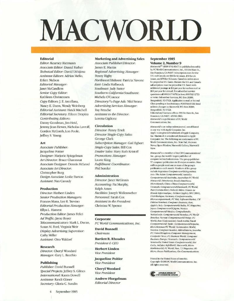 MacWorld 8509 September 1985 — page 6