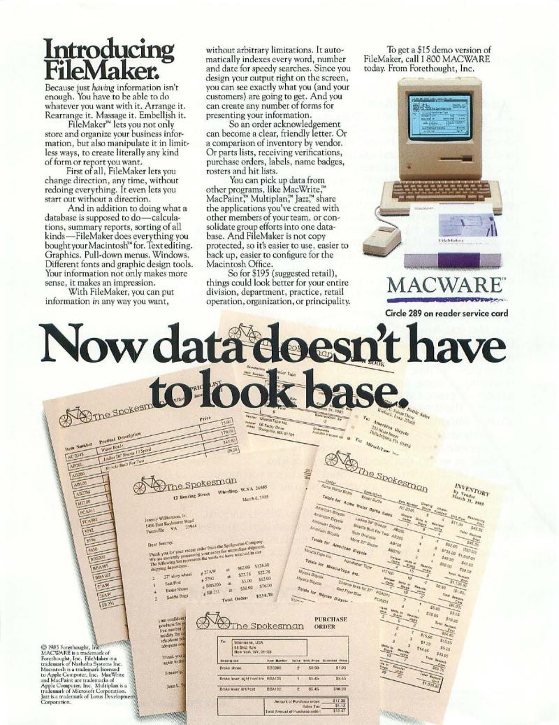 MacWorld 8509 September 1985 — page 28