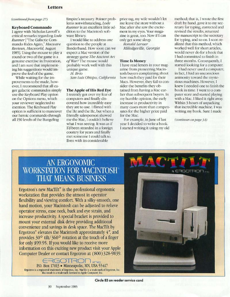 MacWorld 8509 September 1985 — page 32