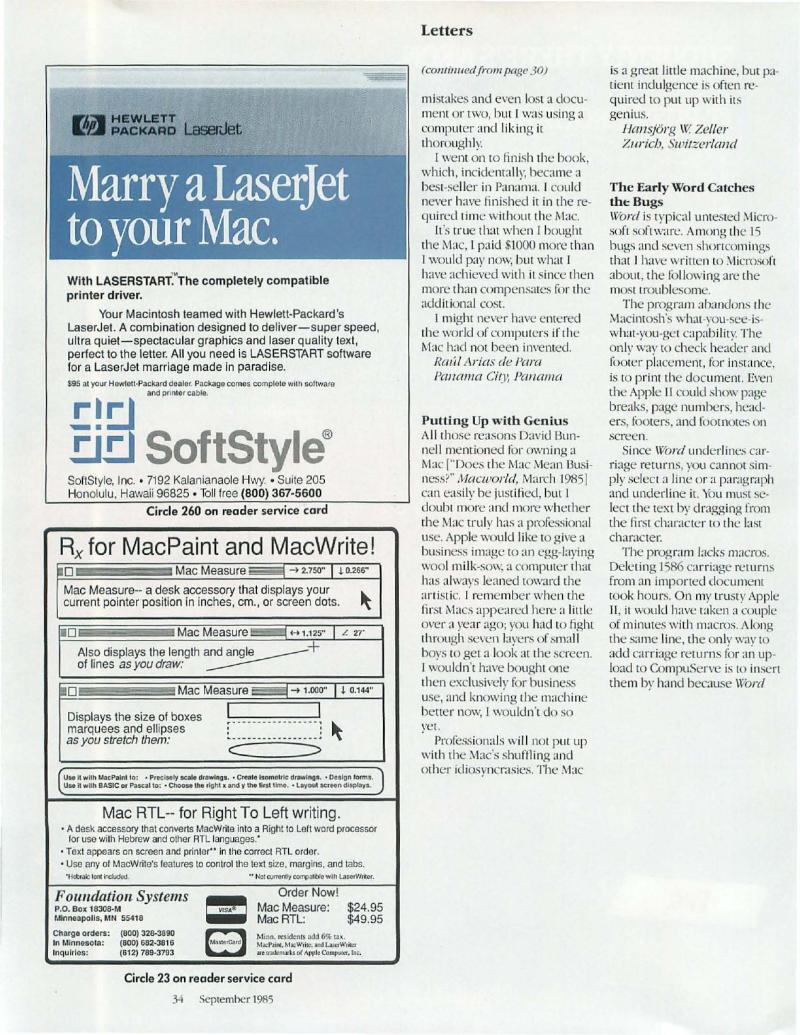 MacWorld 8509 September 1985 — page 38