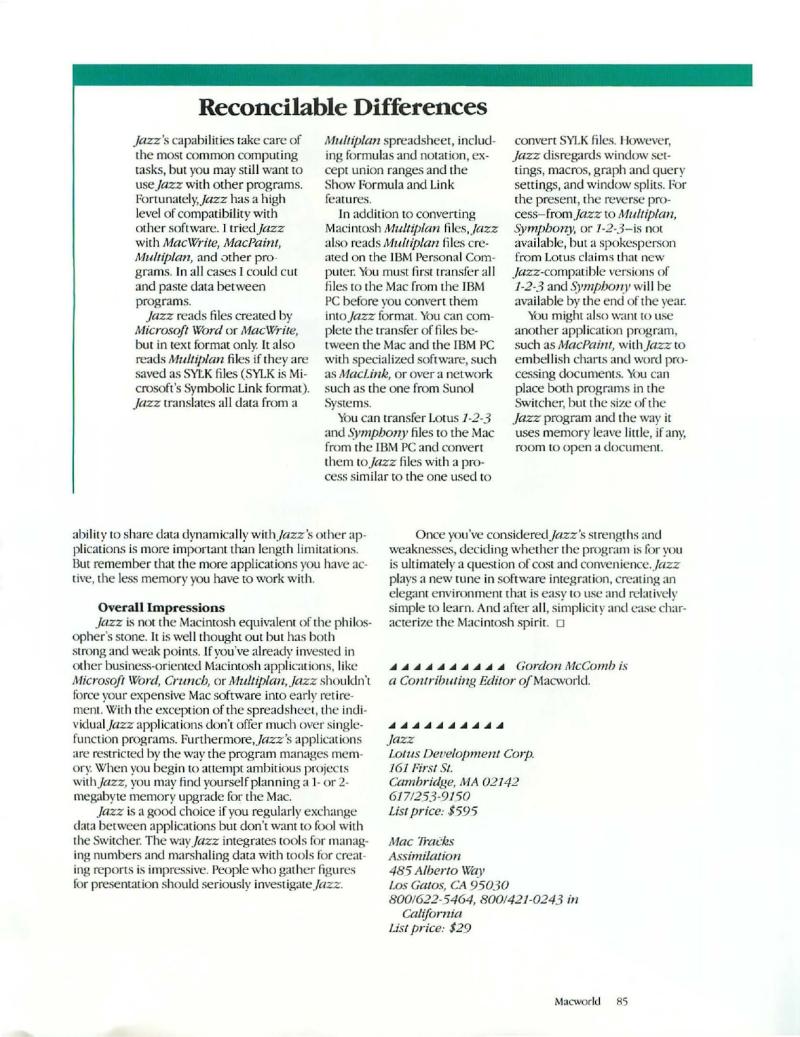MacWorld 8509 September 1985 — page 85