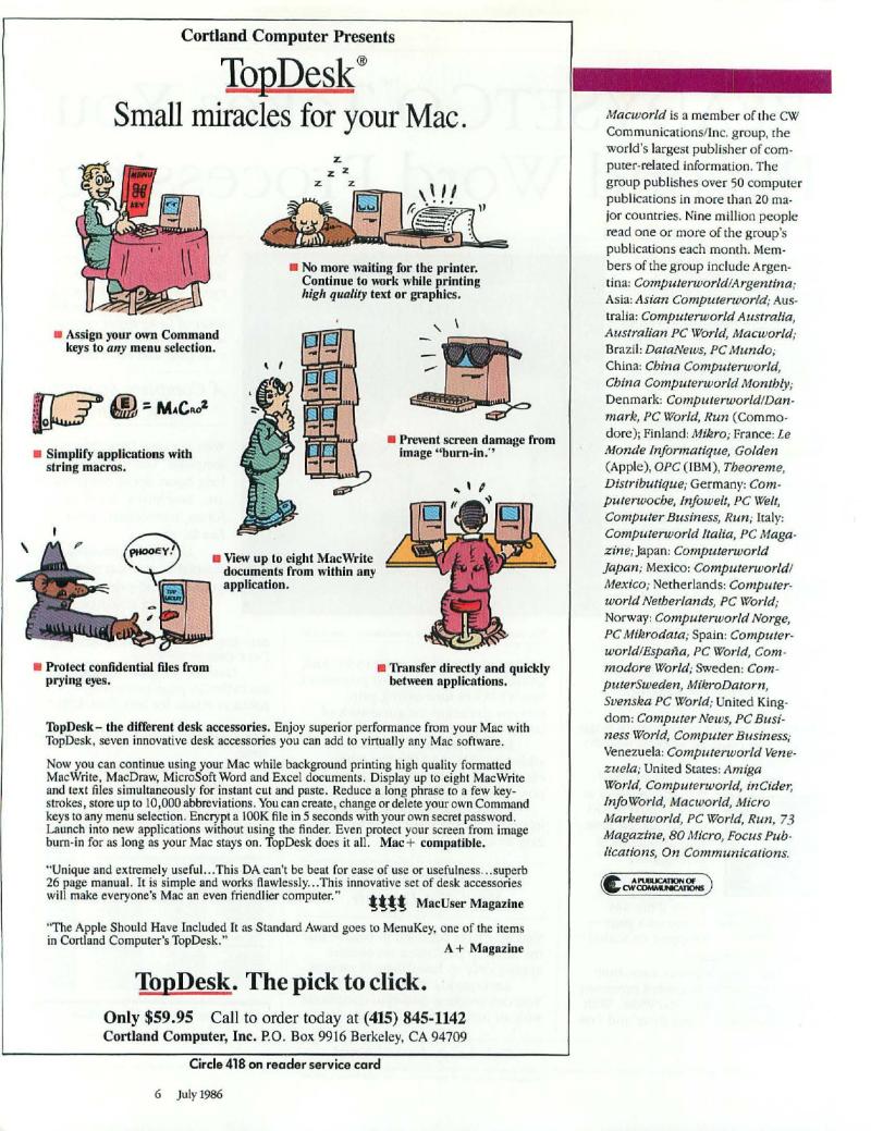 MacWorld 8607 July 1986 — page 8