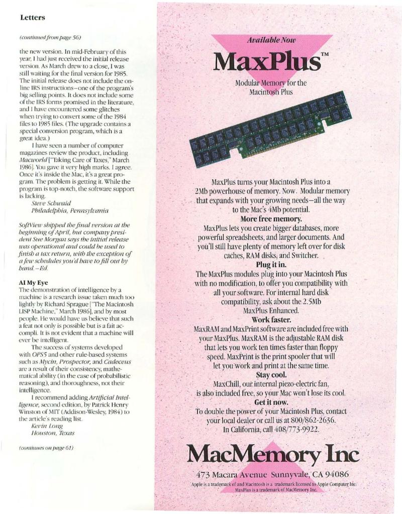 MacWorld 8607 July 1986 — page 65
