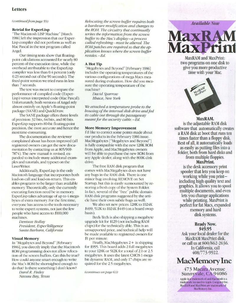 MacWorld 8607 July 1986 — page 67