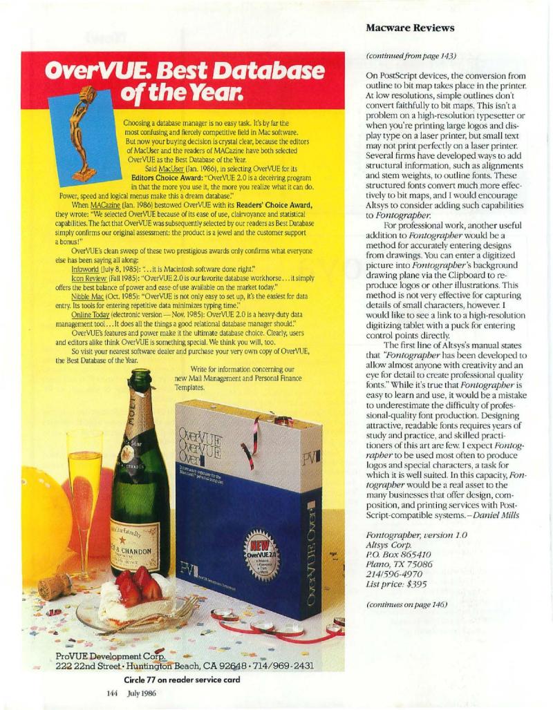 MacWorld 8607 July 1986 — page 152