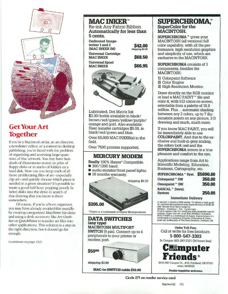 MacWorld 8607 July 1986 — page 161