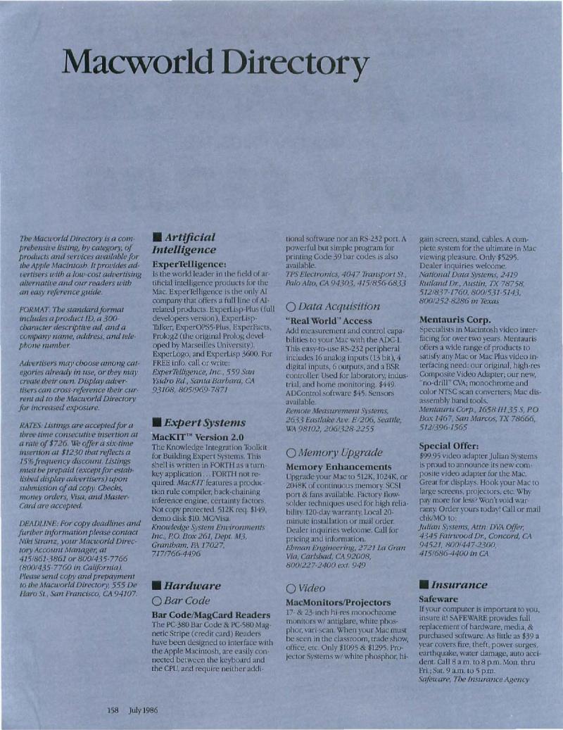 MacWorld 8607 July 1986 — page 220