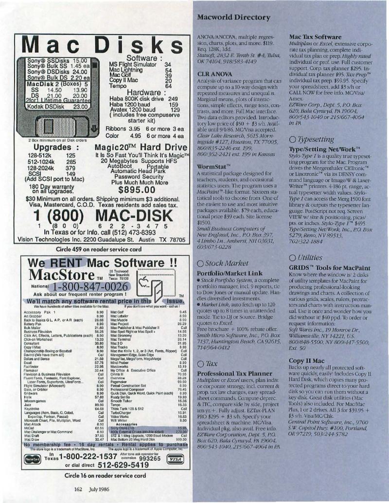 MacWorld 8607 July 1986 — page 224
