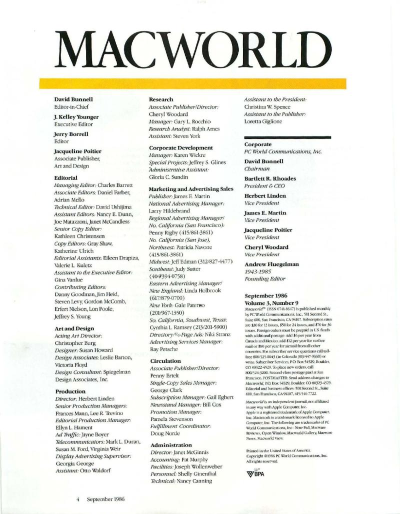 MacWorld 8609 September 1986 — page 5