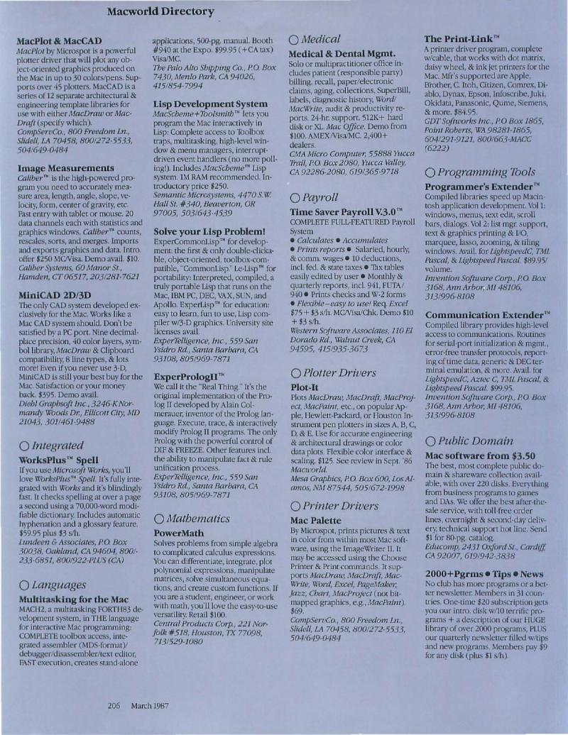 MacWorld 8703 March 1987 — page 216