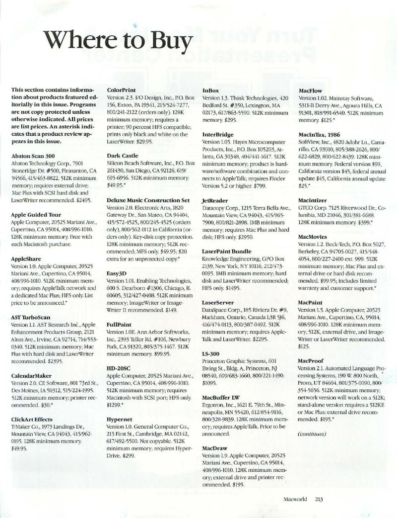 MacWorld 8703 March 1987 — page 225