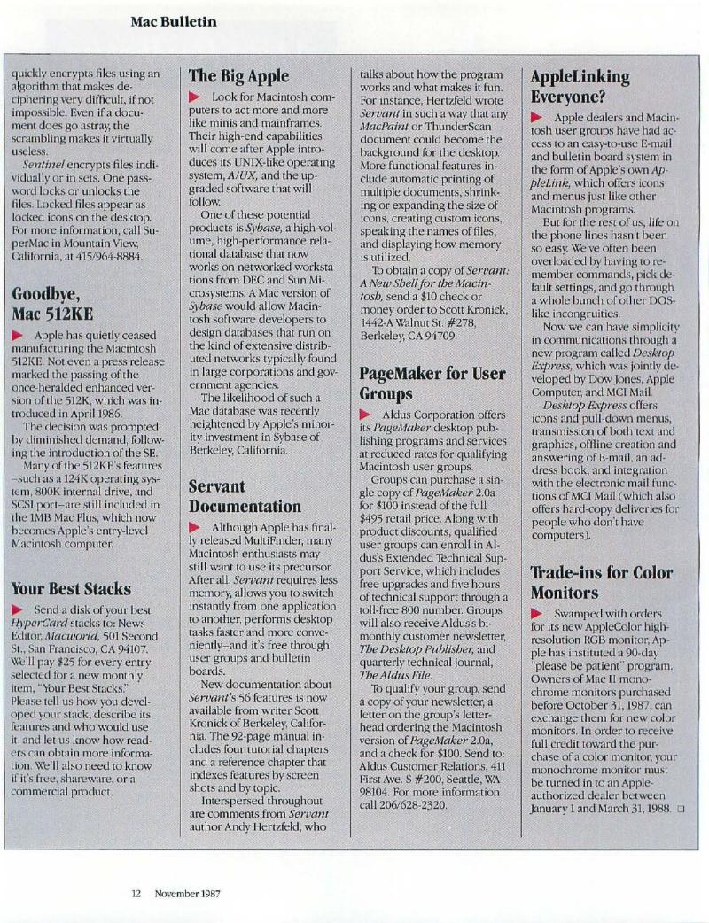 MacWorld 8711 November 1987 — page 14