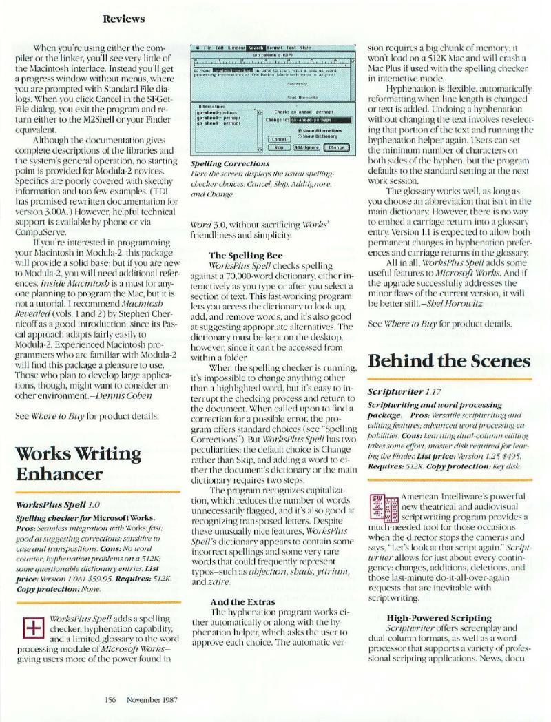 MacWorld 8711 November 1987 — page 158