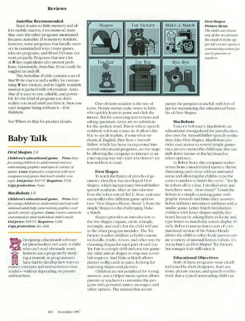 MacWorld 8711 November 1987 — page 162