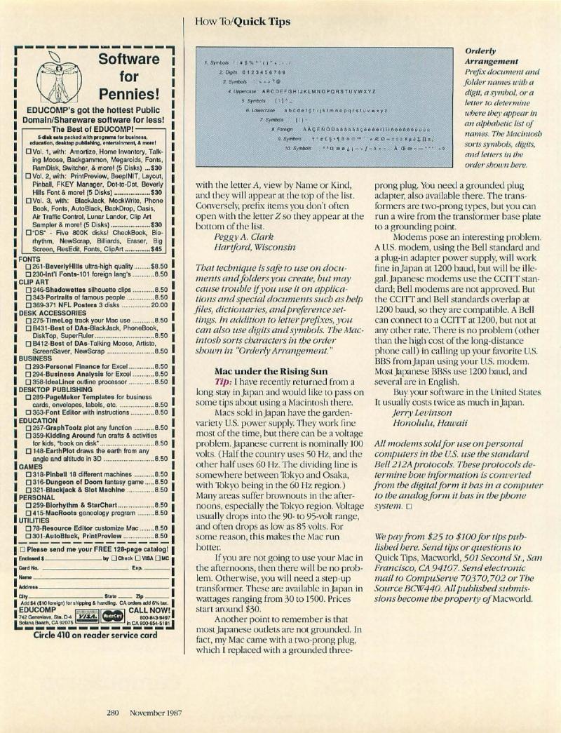 MacWorld 8711 November 1987 — page 280
