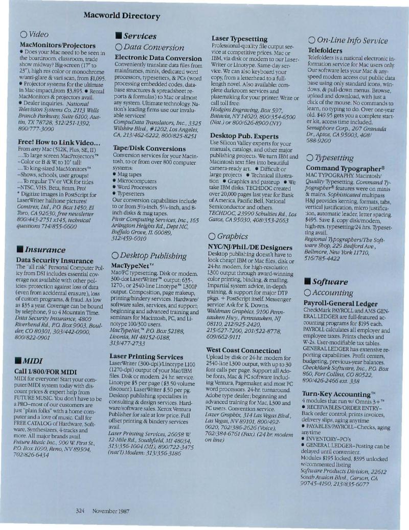 MacWorld 8711 November 1987 — page 326