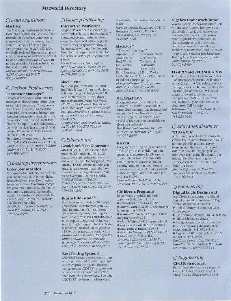 MacWorld 8711 November 1987 — page 328