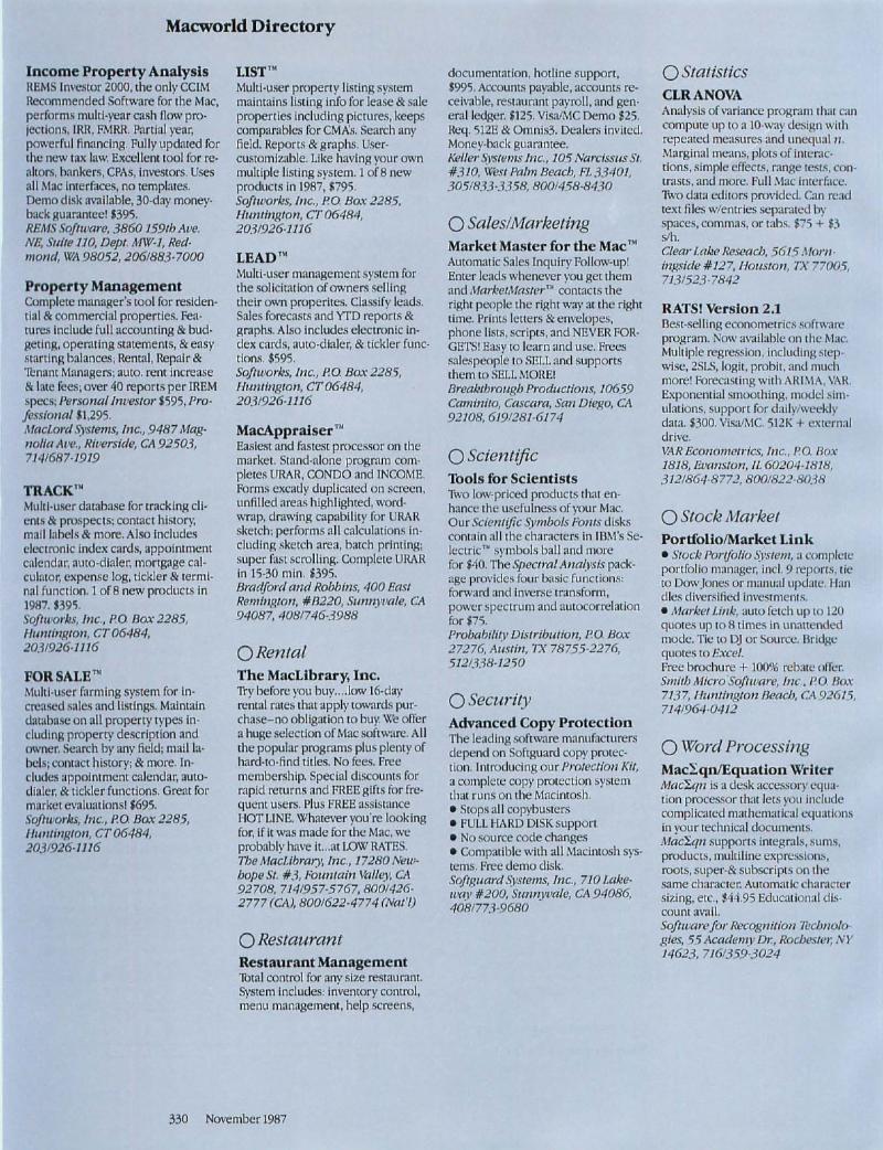 MacWorld 8711 November 1987 — page 332