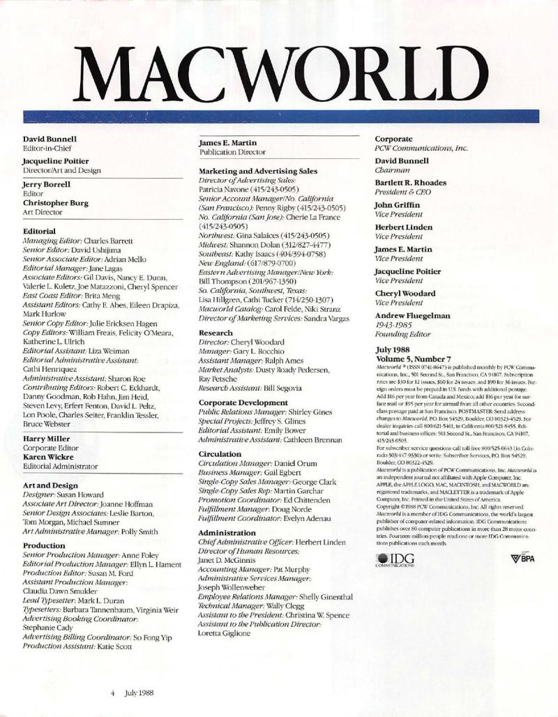 MacWorld 8807 July 1988 — page 6