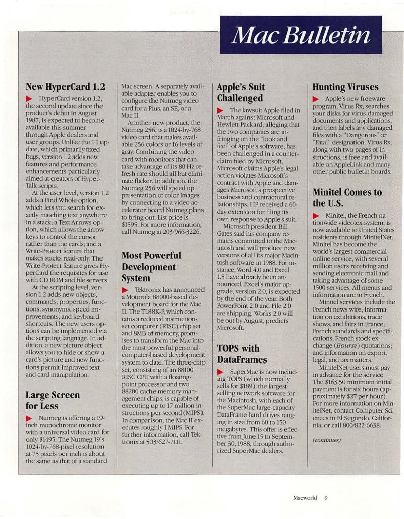 MacWorld 8807 July 1988 — page 11