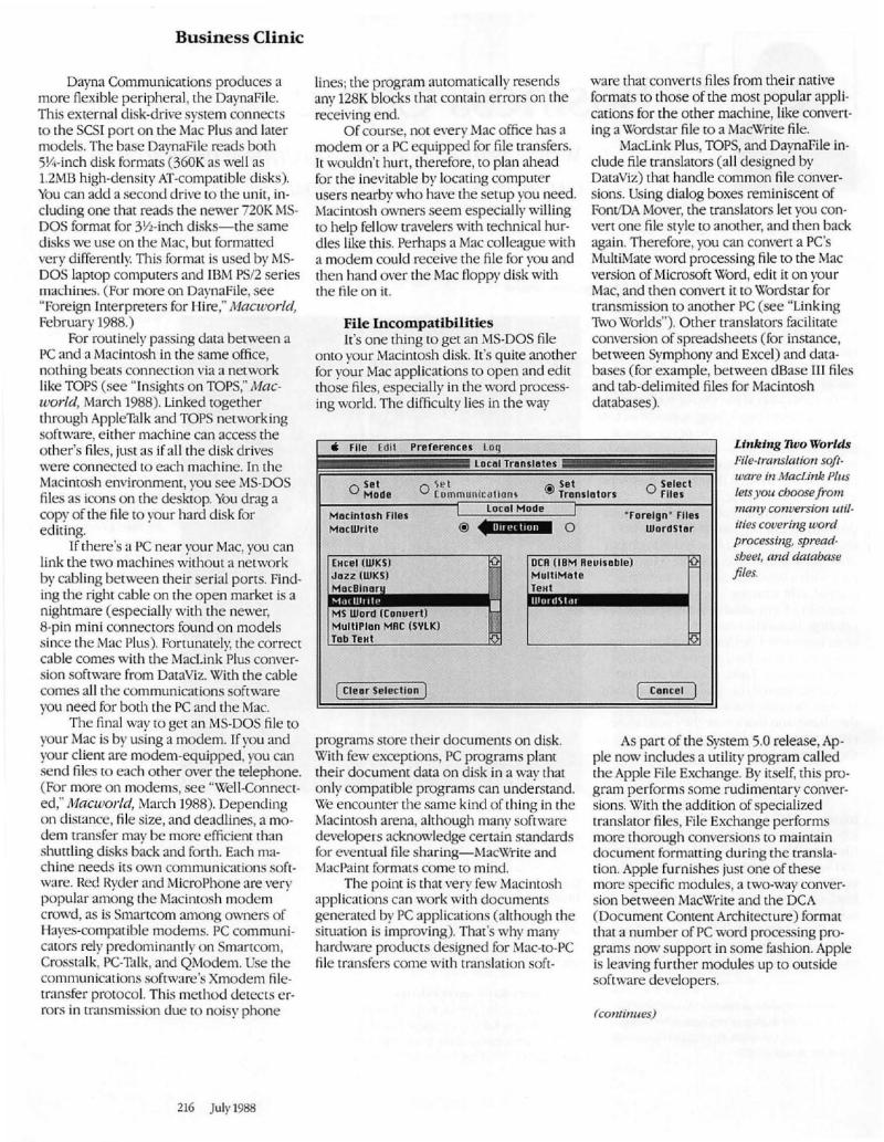 MacWorld 8807 July 1988 — page 230
