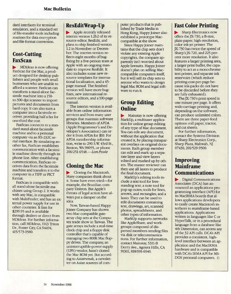MacWorld 8811 November 1988 — page 16