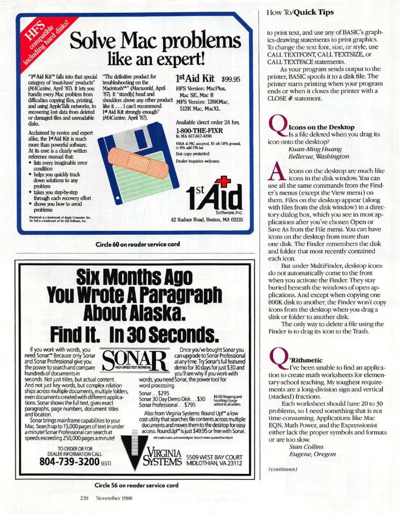 MacWorld 8811 November 1988 — page 224