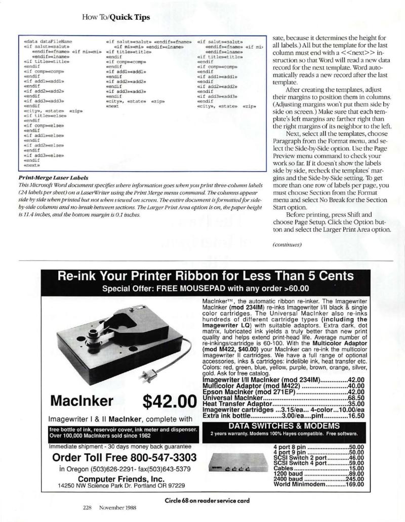 MacWorld 8811 November 1988 — page 232