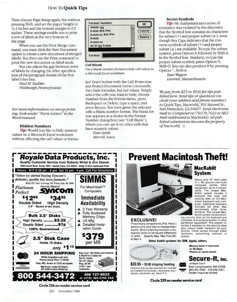 MacWorld 8811 November 1988 — page 234