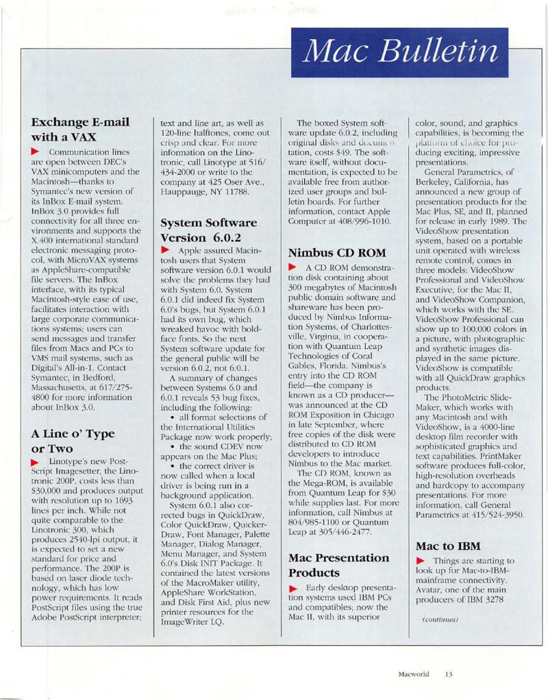 MacWorld 8812 December 1988 — page 15