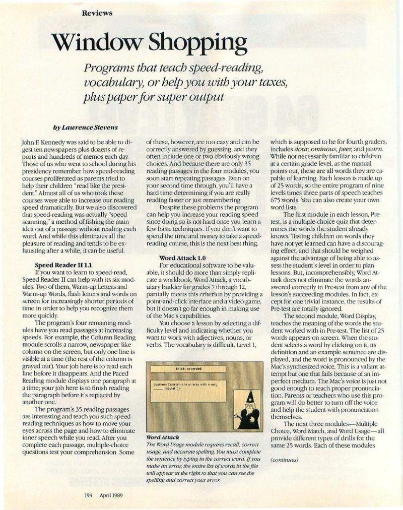 MacWorld 8904 April 1989 — page 196