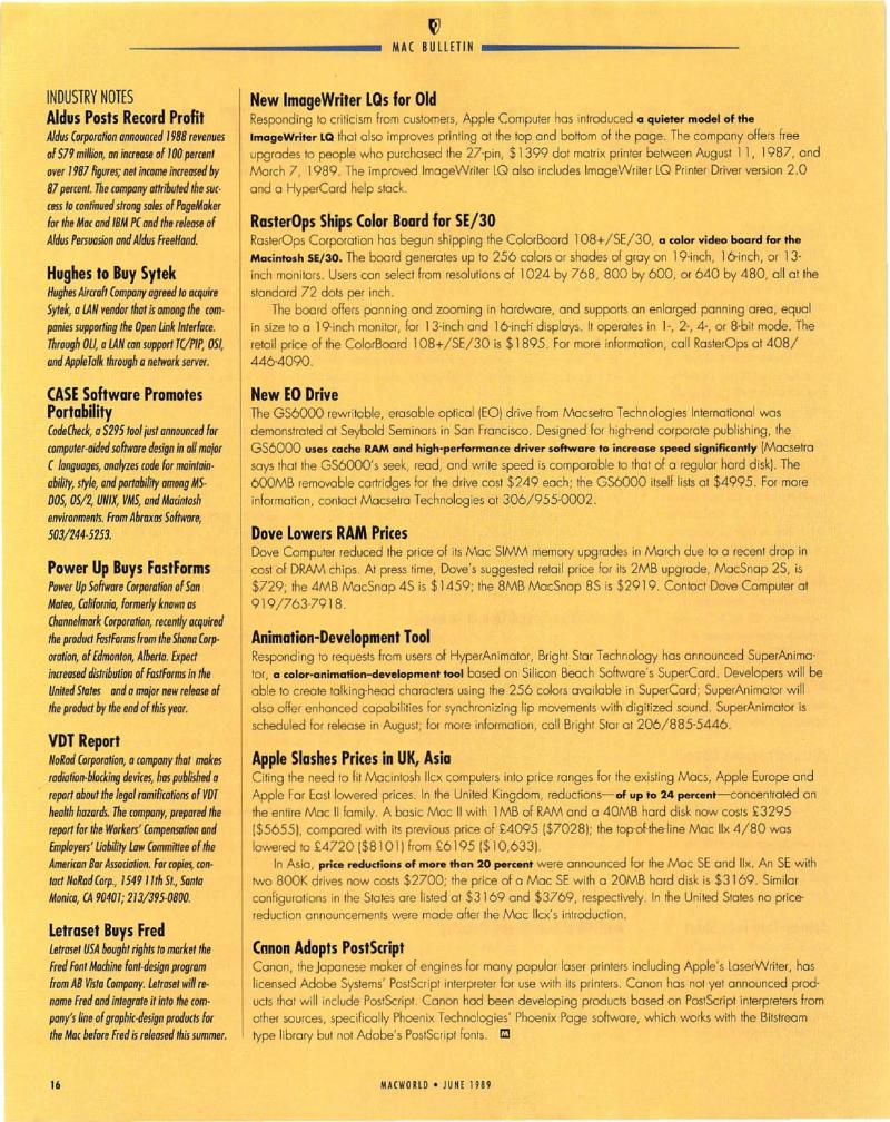 MacWorld 8906 June 1989 — page 18