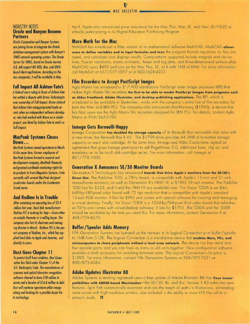 MacWorld 8907 July 1989 — page 18