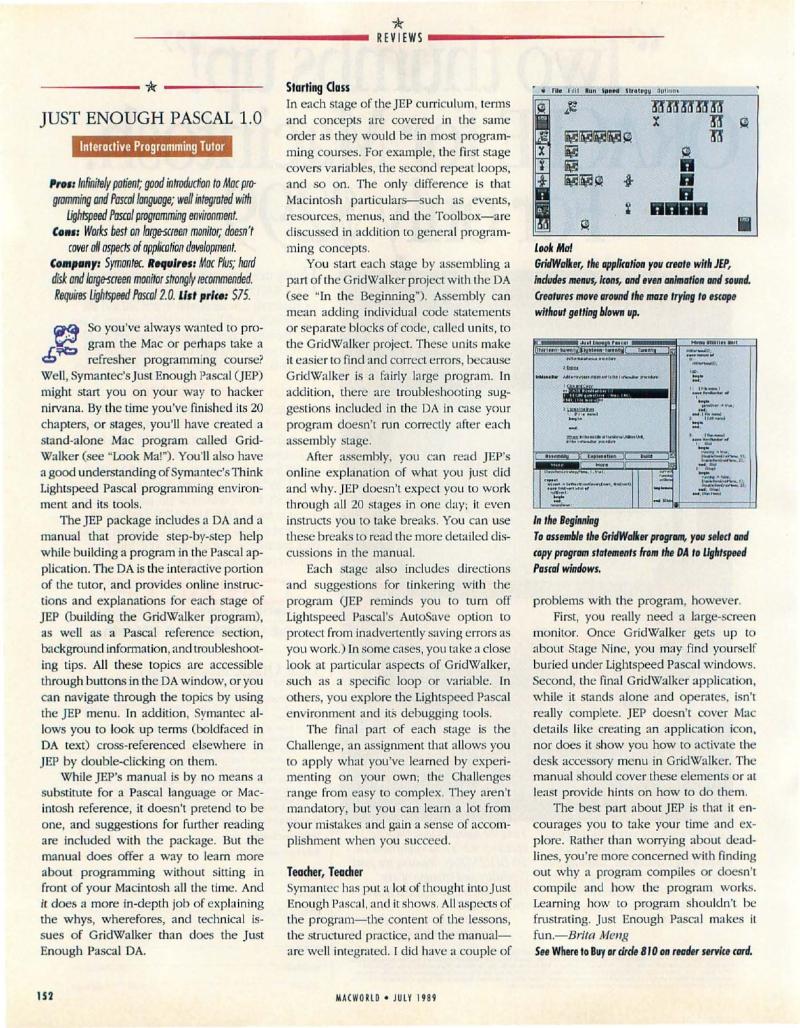 MacWorld 8907 July 1989 — page 156