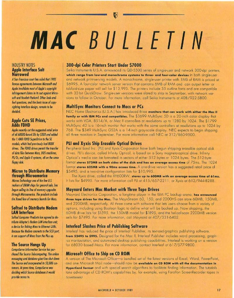MacWorld 8910 October 1989 — page 19