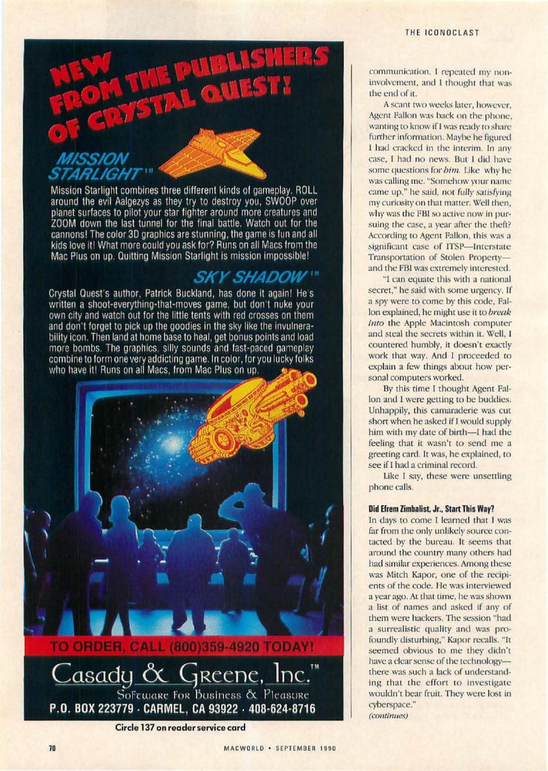 MacWorld 9009 September 1990 — page 74